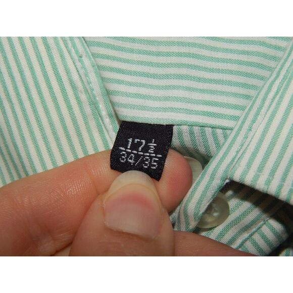 BOTANY 500 men's 17 1/2 34/35 vintage striped button front long sleeve - Picture 3 of 10